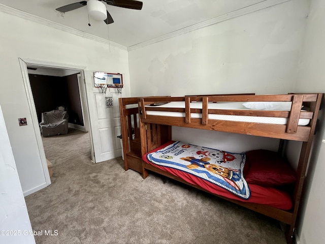 243 N Perry St, Johnstown, NY 12095 - bedroom featuring ornamental molding and carpet floors