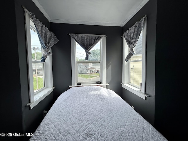 243 N Perry St, Johnstown, NY 12095 - bedroom featuring crown molding and multiple windows