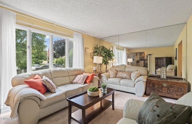 7 Hawthorn Cir, Albany, NY 12203 - living room with a textured ceiling and light carpet