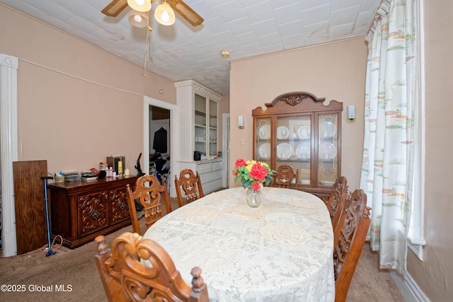 6 123rd St, Troy, NY 12182 - carpeted dining room with a ceiling fan