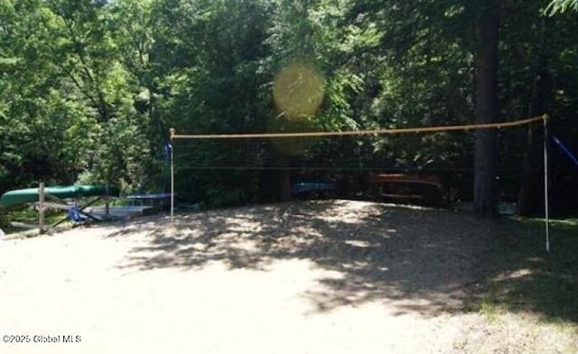 847 Lake Ave, Lake Luzerne, NY 12846 - surrounding community with volleyball court and a view of trees