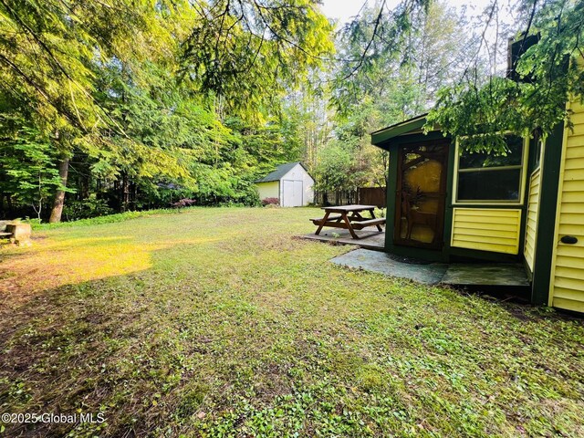 847 Lake Ave, Lake Luzerne, NY 12846 - view of yard featuring a storage unit