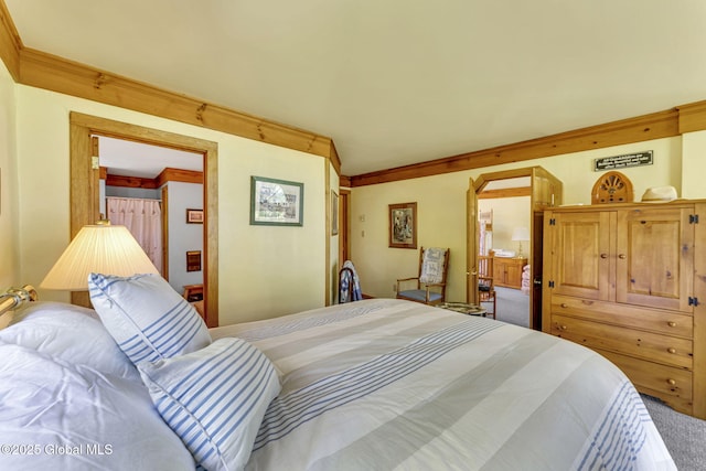 2555 County Highway 22, Exeter, NY 13315 - bedroom with carpet floors and crown molding