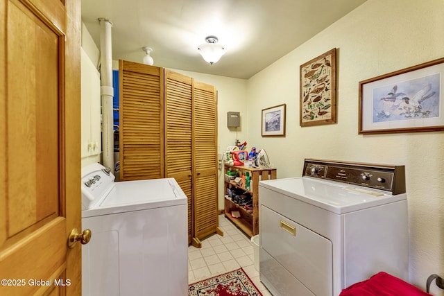 2555 County Highway 22, Exeter, NY 13315 - laundry room featuring separate washer and dryer and light tile patterned floors