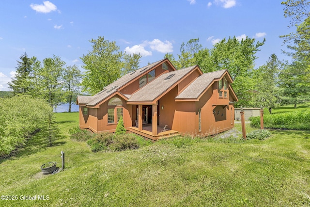 2555 County Highway 22, Exeter, NY 13315 - rear view of house featuring a yard, a deck, and roof with shingles