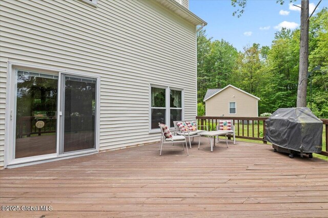 15 Iris Ave, Moreau, NY 12803 - wooden deck with area for grilling