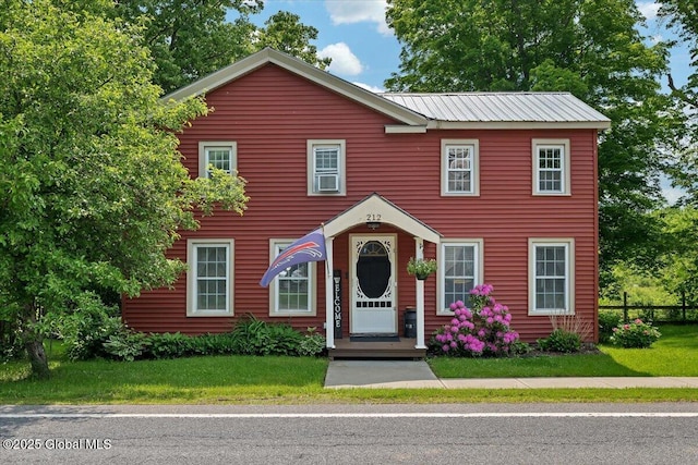 212 County Route 70, Stillwater, NY 12170 - view of front facade with a front yard and metal roof