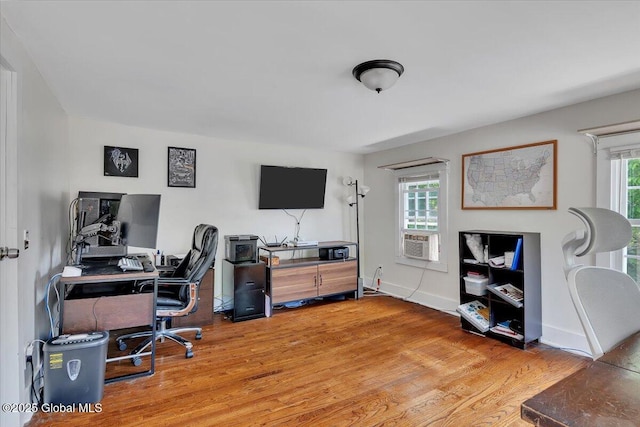 212 County Route 70, Stillwater, NY 12170 - office area with wood finished floors, baseboards, and cooling unit