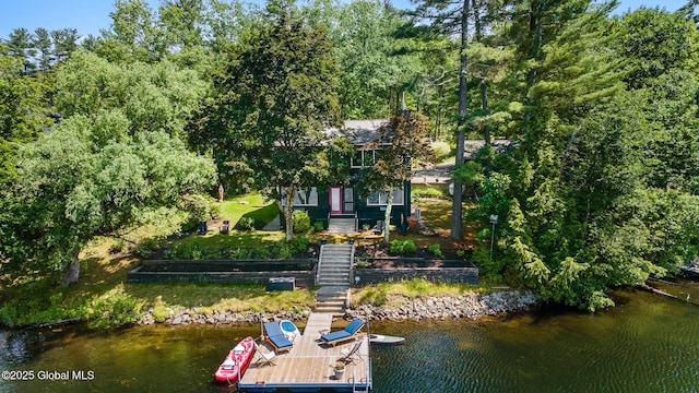162 Methodist Farm Rd, Sand Lake, NY 12018 - dock area featuring stairs and a water view