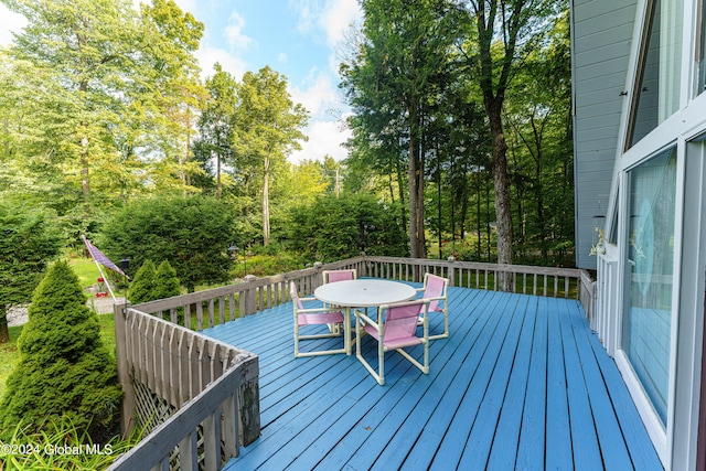 17 Oak Cir, Day, NY 12835 - wooden terrace featuring outdoor dining space