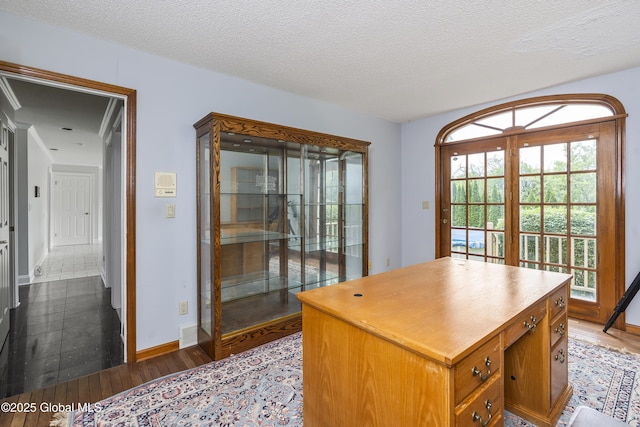 987 Grooms Rd, Rexford, NY 12148 - office with wood finished floors, baseboards, and a textured ceiling