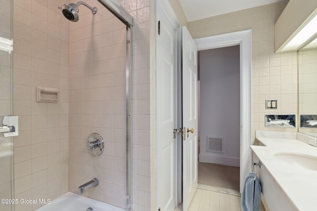 20 Darroch Rd, Bethlehem, NY 12054 - full bathroom featuring vanity, tub / shower combination, and tile patterned floors