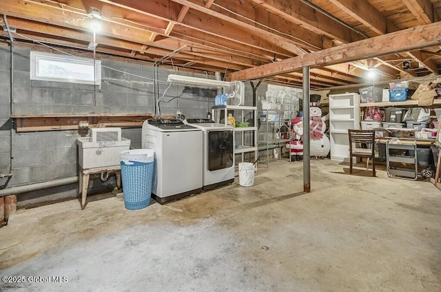 14 Woodridge Rd, Bethlehem, NY 12054 - basement featuring washing machine and clothes dryer and a sink