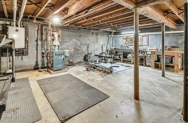 14 Woodridge Rd, Bethlehem, NY 12054 - unfinished below grade area featuring water heater and a heating unit