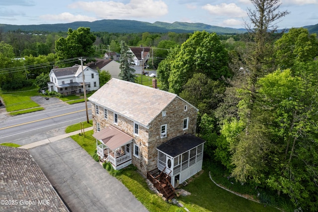 98 George St, Fort Ann, NY 12827 - view from above of property with a heavily wooded area and mountains