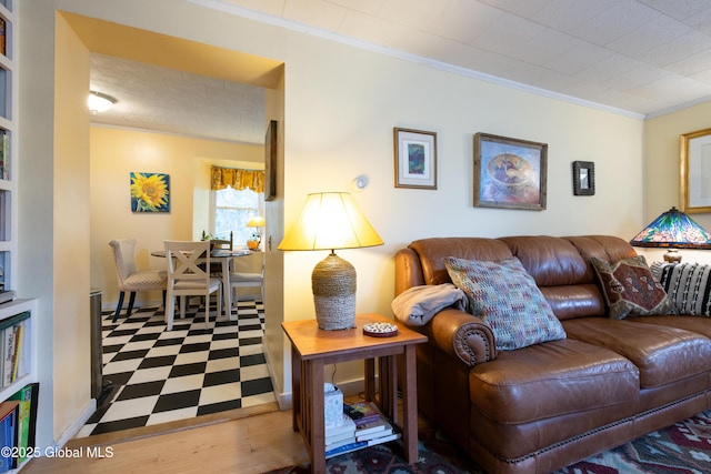 98 George St, Fort Ann, NY 12827 - living area featuring crown molding and tile patterned floors