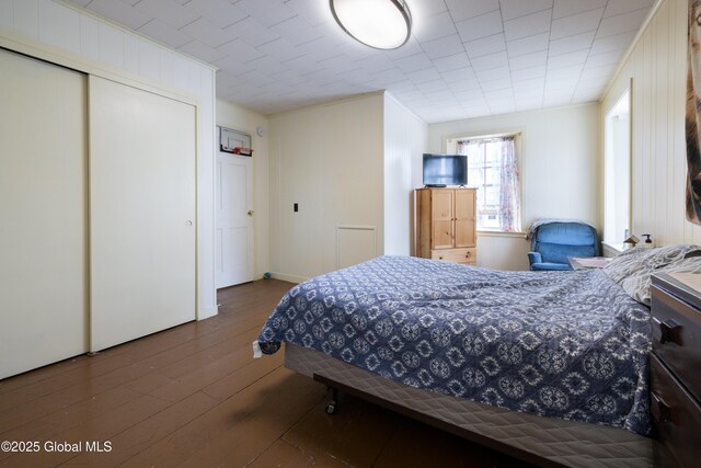 98 George St, Fort Ann, NY 12827 - bedroom with wood finished floors, a closet, and ornamental molding