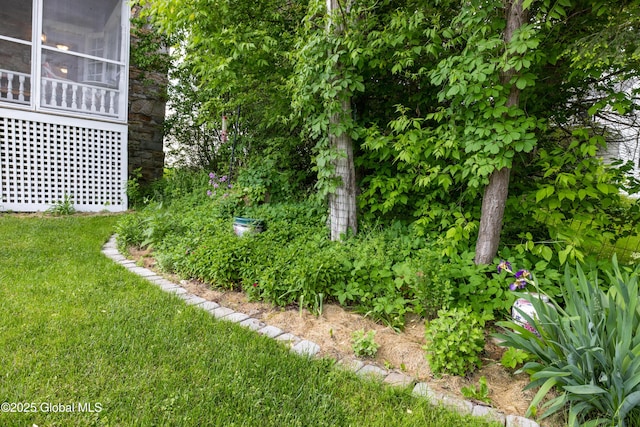 98 George St, Fort Ann, NY 12827 - view of grassy yard with a sunroom