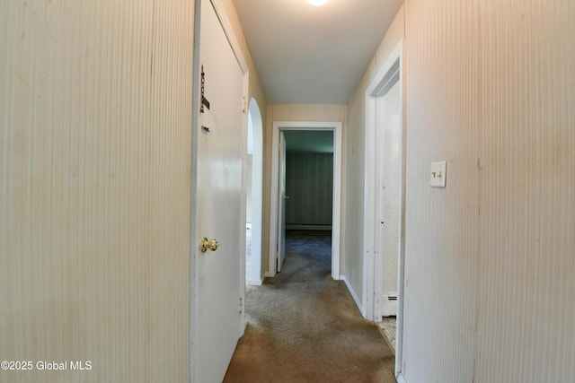 102 Willow St, Guilderland, NY 12084 - hallway with carpet flooring and a baseboard radiator