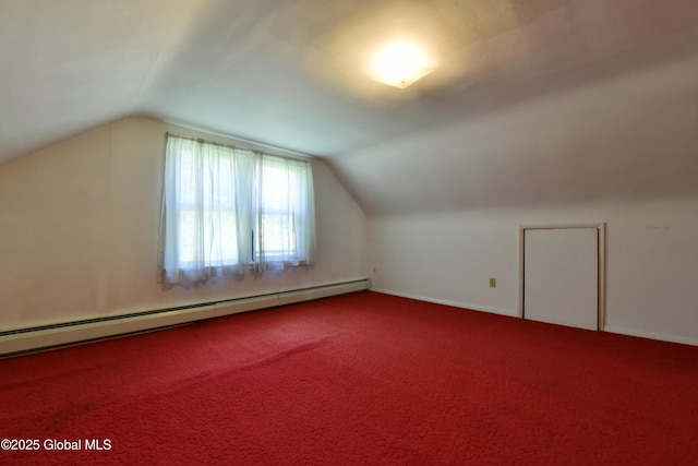 102 Willow St, Guilderland, NY 12084 - bonus room with a baseboard radiator, lofted ceiling, and carpet floors