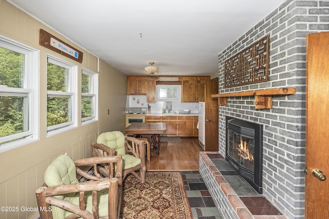 19 Knowles Rd, Rensselaerville, NY 12469 - living area featuring a fireplace