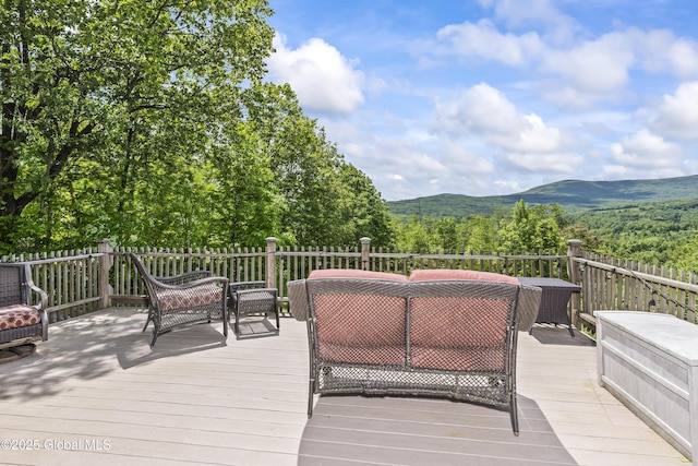 19 Knowles Rd, Rensselaerville, NY 12469 - deck featuring outdoor lounge area and a mountain view