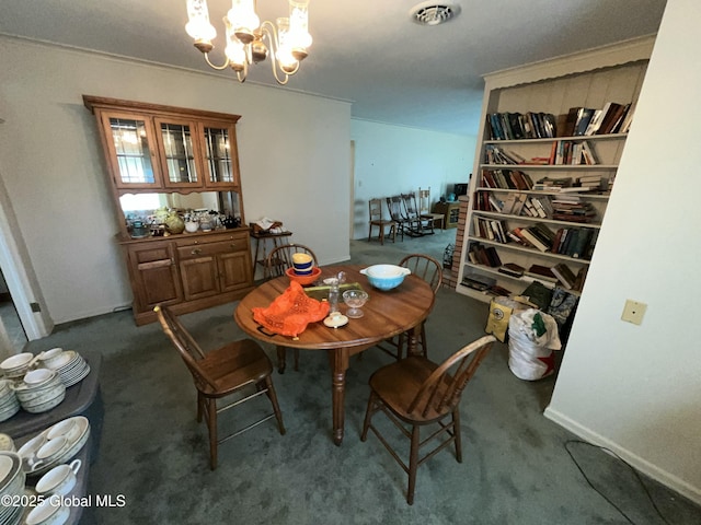 11 Calhoun Rd, Brunswick, NY 12180 - dining room with a chandelier and carpet floors