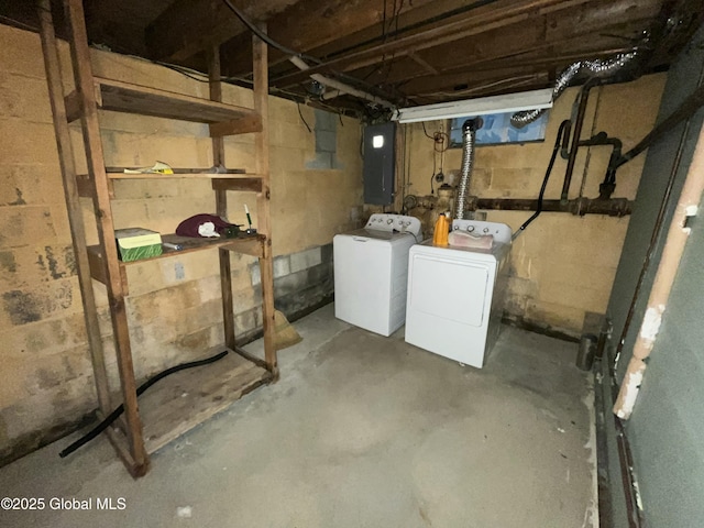 11 Calhoun Rd, Brunswick, NY 12180 - unfinished below grade area with washer and dryer and electric panel