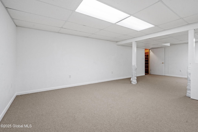 19 Runnel Dr, Colonie, NY 12304 - finished below grade area featuring carpet floors, a drop ceiling, and baseboards