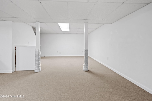 19 Runnel Dr, Colonie, NY 12304 - finished below grade area featuring a drop ceiling, carpet, and baseboards