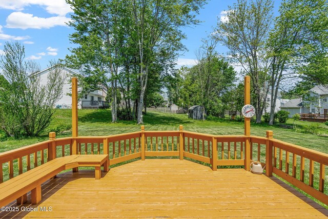 19 Runnel Dr, Colonie, NY 12304 - wooden deck featuring a lawn