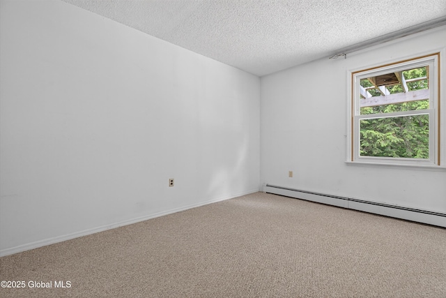 21 Hemlock Dr, Greenfield, NY 12833 - carpeted spare room with a baseboard radiator and a textured ceiling