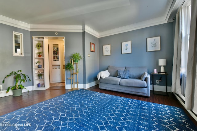 140 3rd St, Troy, NY 12180 - living area with wood finished floors, baseboards, and ornamental molding