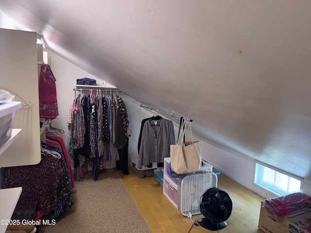 304 Green St, Schenectady, NY 12305 - walk in closet with lofted ceiling and wood finished floors