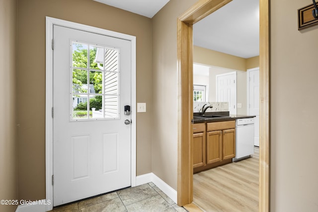 7 Camp Ter, Guilderland, NY 12203 - doorway with a sink and baseboards