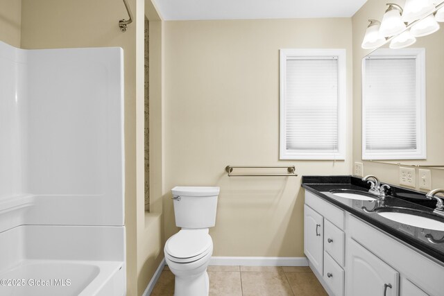 7 Camp Ter, Guilderland, NY 12203 - full bathroom with double vanity, tile patterned floors, and bathing tub / shower combination