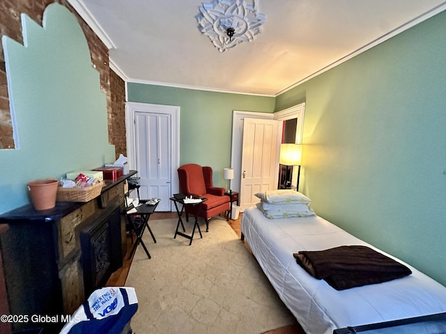 369 Madison Ave, Albany, NY 12210 - bedroom with crown molding and wood finished floors