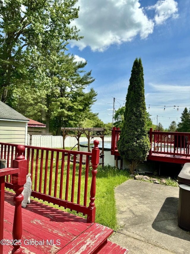 302 Pennsylvania Ave, Johnstown, NY 12095 - wooden deck featuring a patio