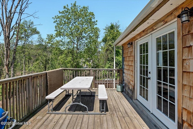 3287 Ny Highway 43, Sand Lake, NY 12018 - wooden deck featuring outdoor dining space and french doors