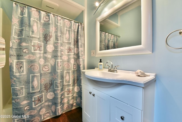 235 Maple Ave, Saratoga Springs, Inside, NY 12866 - full bath featuring vanity, wood finished floors, and curtained shower