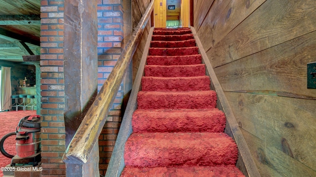 824 County Highway 106, Mayfield, NY 12010 - stairs featuring wooden walls