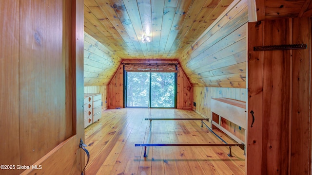 824 County Highway 106, Mayfield, NY 12010 - bonus room with hardwood / wood-style flooring, wood ceiling, vaulted ceiling, and wood walls