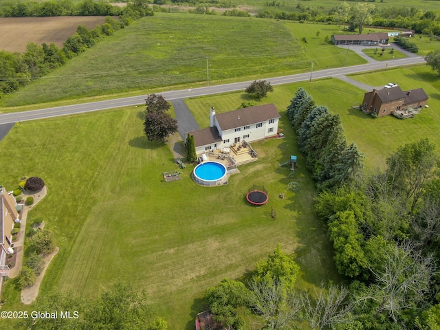 540 Mohawk Dr, Mohawk, NY 12068 - overview of rural landscape with a pool area and agricultural land