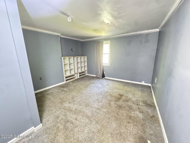 351 Gansevoort Rd, Moreau, NY 12828 - carpeted empty room with ornamental molding and baseboards
