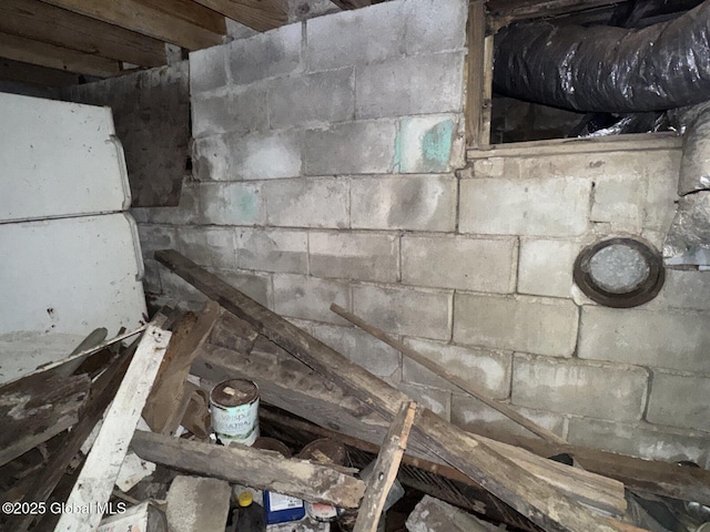 351 Gansevoort Rd, Moreau, NY 12828 - basement view of concrete block wall