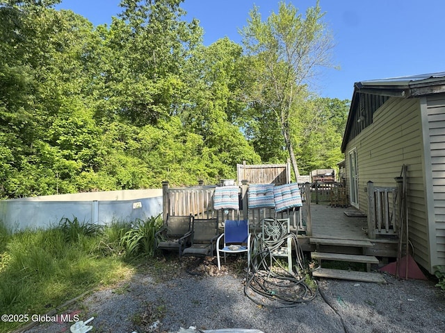 351 Gansevoort Rd, Moreau, NY 12828 - view of yard with a wooden deck