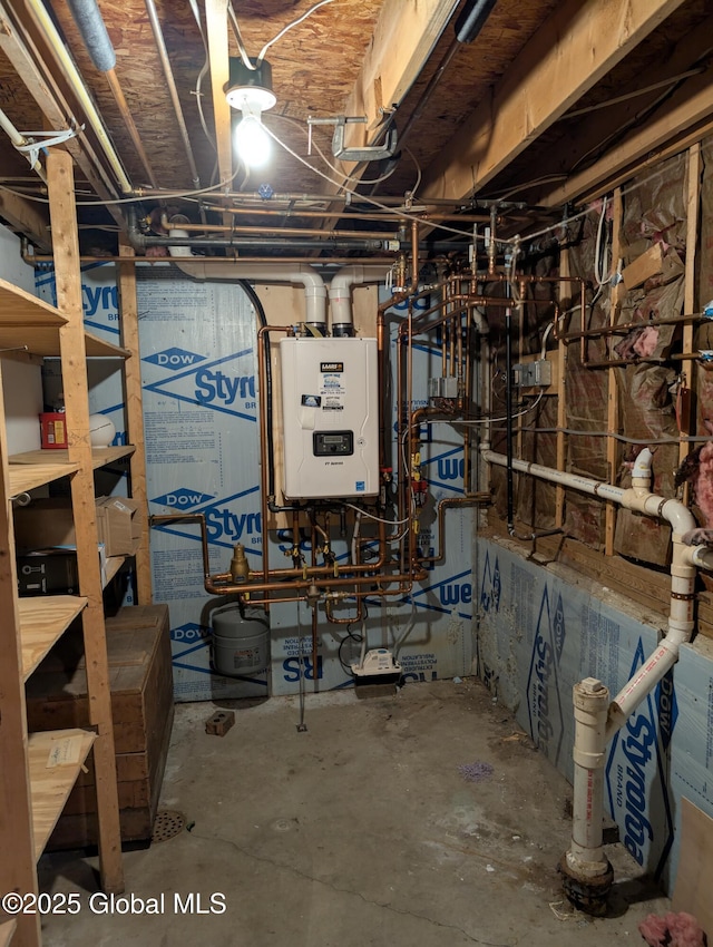 2714 Magnolia St, Endicott, NY 13760 - unfinished basement with water heater