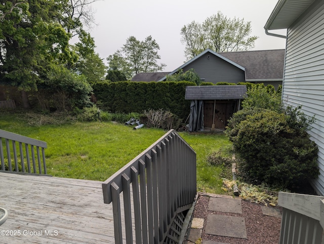 2714 Magnolia St, Endicott, NY 13760 - view of grassy yard featuring a deck