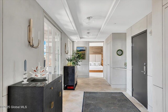 268 Broadway Unit 607, Saratoga Springs, Inside, NY 12866 - hallway with a raised ceiling