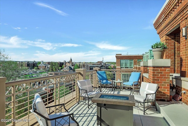 268 Broadway Unit 607, Saratoga Springs, Inside, NY 12866 - balcony with an outdoor fire pit